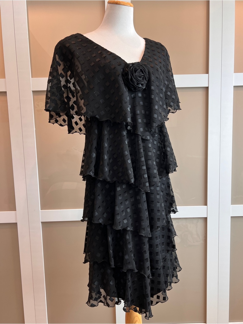 Vintage 80’s Tiered Shimmery Cocktail Dress by Ann Hobbs